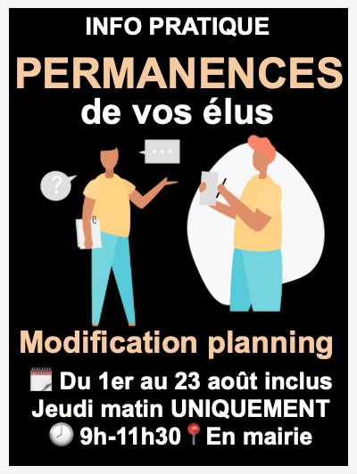 Permanences élus modifications été